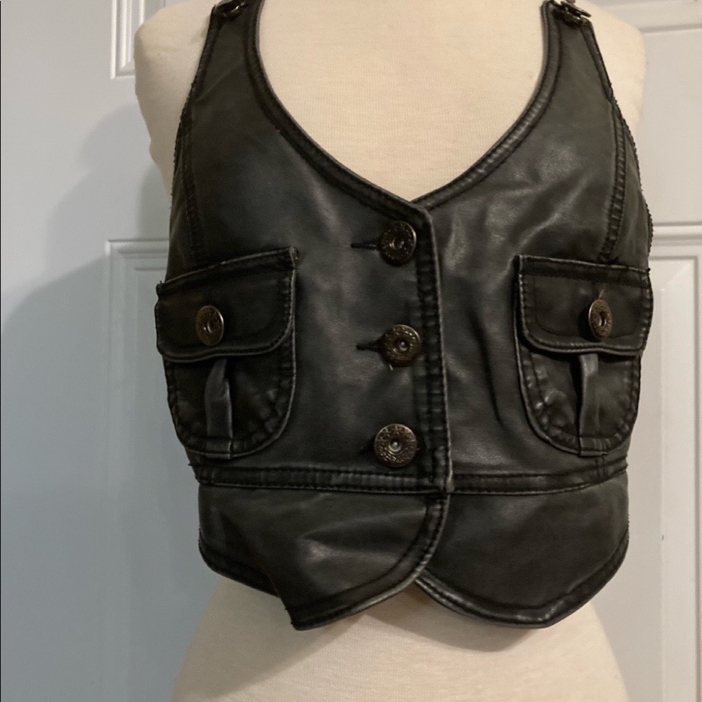 Last Kiss polyvinyl black/grey vest